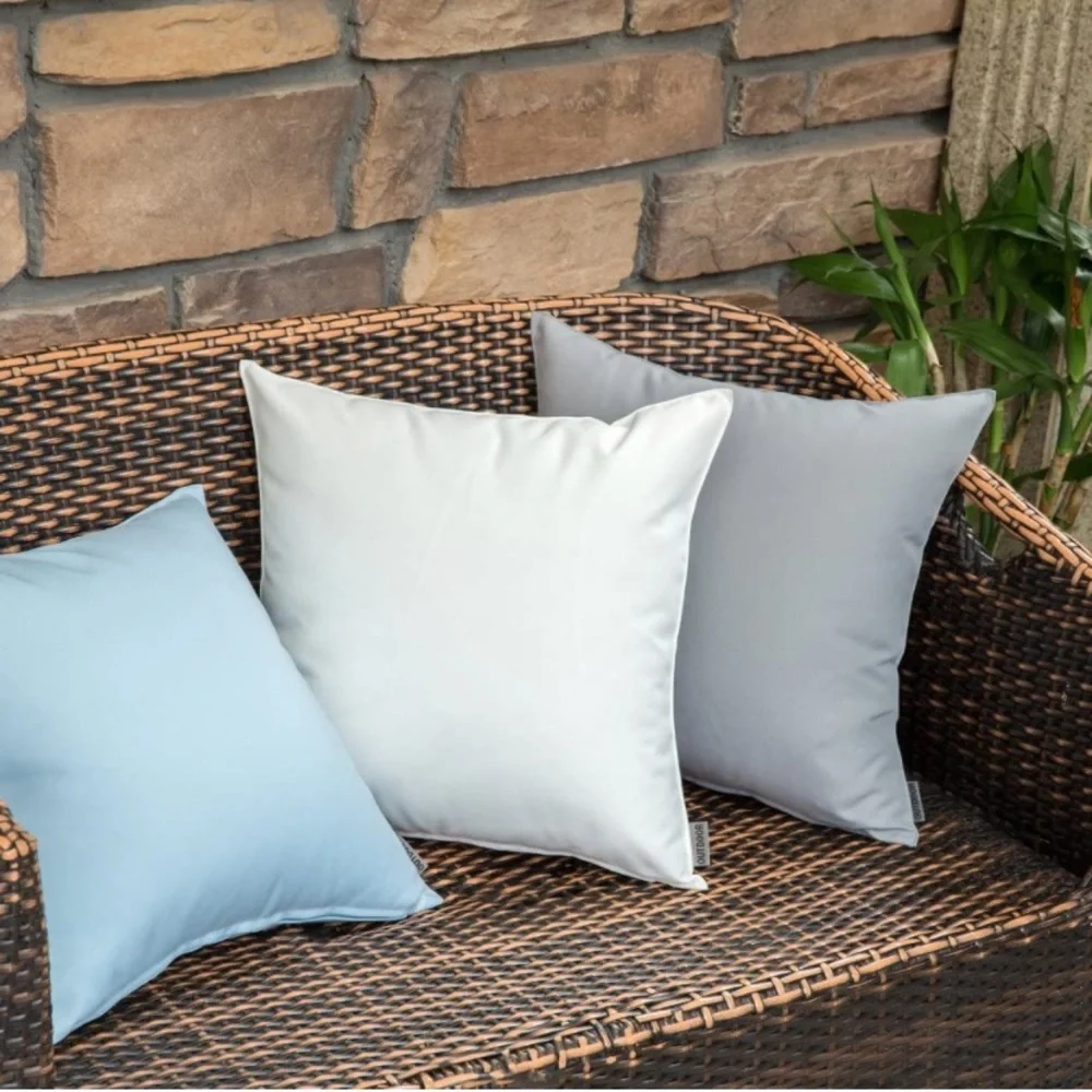 Luxury Home | Set of 2 Chic White Outdoor Water Resistant Throw Pillow Covers